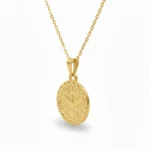 Holy Spirit Dove Necklace _ Gold Plated Textured Medallion