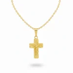 Intricate Cutting Gold Plated Crucifix Necklace
