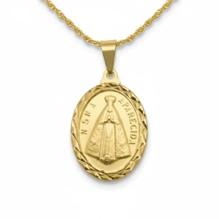 Oval Nossa Senhora Aparecida Pendant Necklace