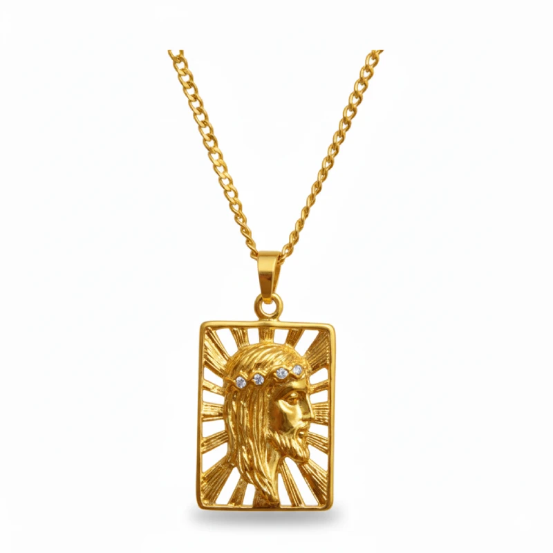 Rectangular Jesus Pendant Necklace Rectangular Jesus Pendant Necklace