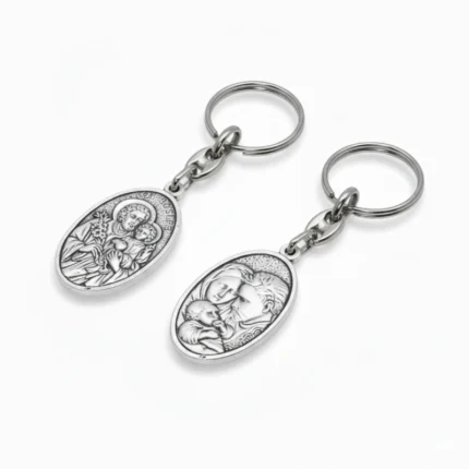 Saint Joseph and Holy Family keychain