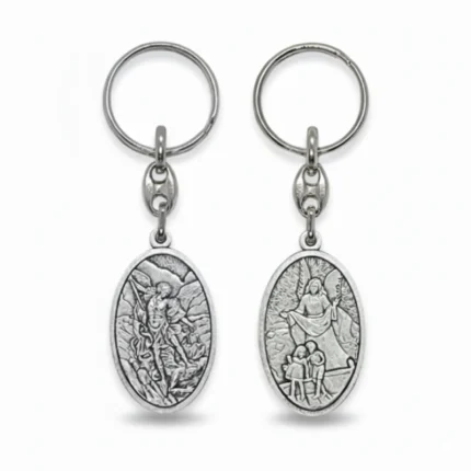 Saint Michael and Guardian Angel Keychain