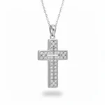 Sparkling Pave Stone Devotional Cross Necklace