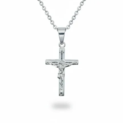 Stainless Steel Religious Crucifix Pendant Necklace