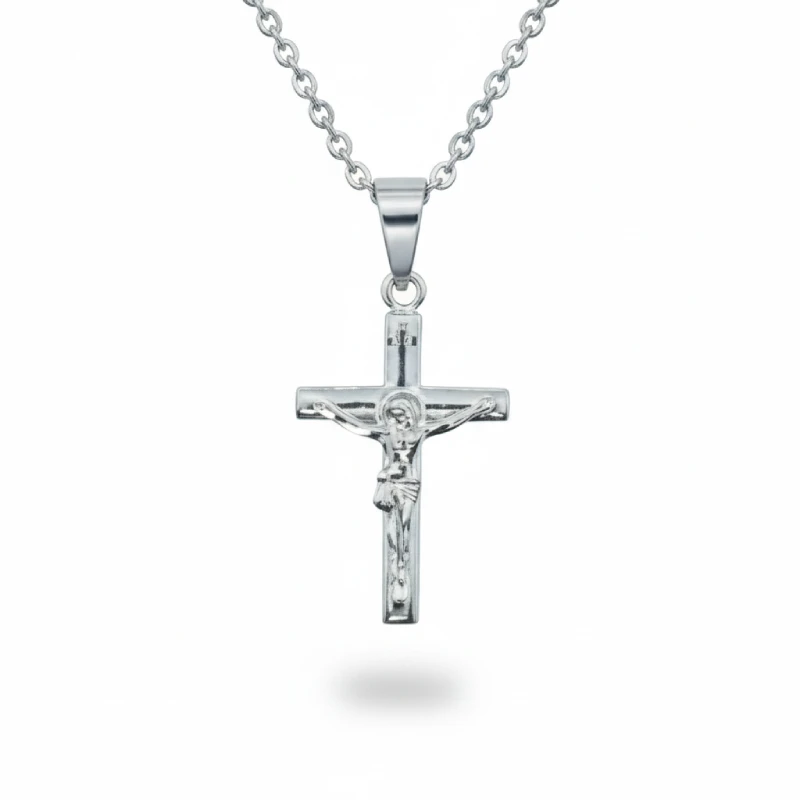 Stainless Steel Religious Crucifix Pendant Necklace Stainless Steel Religious Crucifix Pendant Necklace