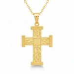 Stylized Gold Plated Cross Necklace