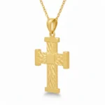 Textured Gold Cross Pendant Price