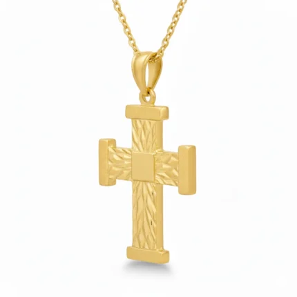 Textured Gold Cross Pendant Price
