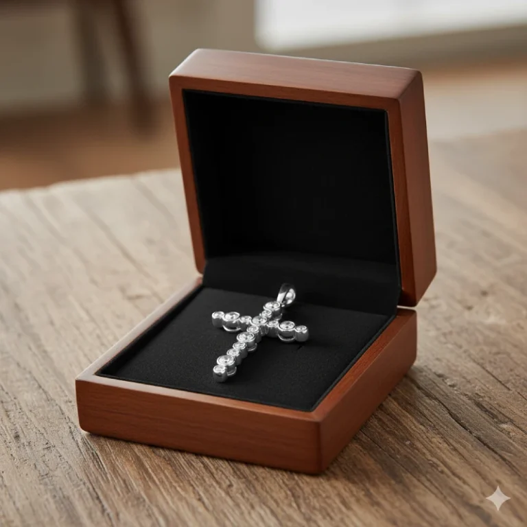 bezel set cross pendant