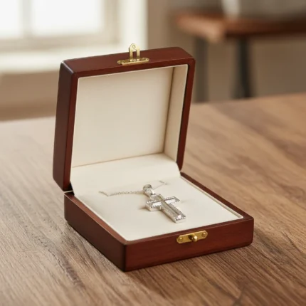 textured silver cross pendant