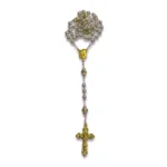Classic White Pearl Rosary with Gold-Tone Crucifix