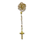 Cream Pearl and Gold-Tone Catholic Rosary