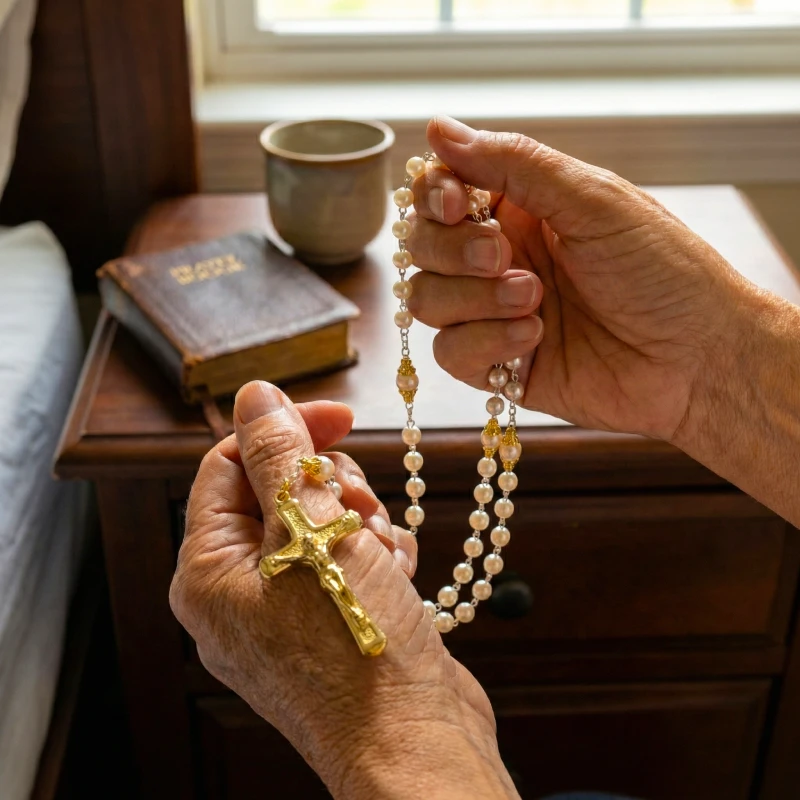 gold rosary necklace